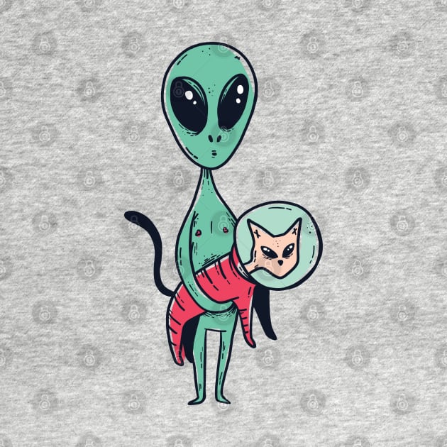 Space Alien Cute Cat by madeinchorley